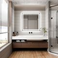 LED Bathroom Mirror, 36x36 inch Bathroom Vanity white-aluminium