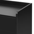 Wooden Storage Cabinet With Drawers, Steel Pipe Table Legs, Suitable For Hallway, Study, Living Room. Black Mdf