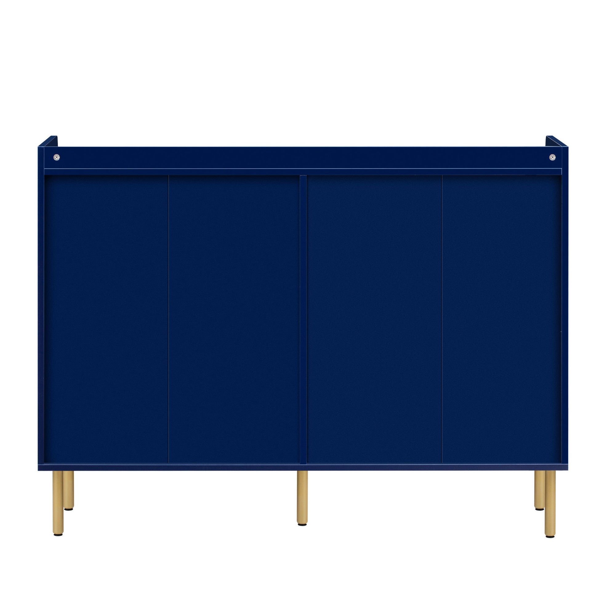 Wooden Storage Cabinet With Drawers, Steel Pipe Table Legs, Suitable For Hallway, Study, Living Room. Navy Blue Mdf