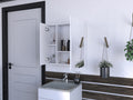 Medicine Cabinet Prague, Four Internal Shelves, Single Door, White Finish White Particle Board