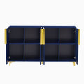 Glossy Finish Light Luxury Storage Cabinet, Adjustable, Suitable For Living Room, Study, Hallway. Navy Blue Mdf