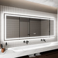 LED Bathroom Mirror, 32x84 inch Bathroom Vanity white-aluminium