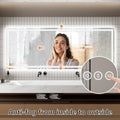 Led Bathroom Mirror, 32X84 Inch Bathroom Vanity Mirrors With Lights, Mirrors For Wall With Smart Touch Button, Anti Fog, Memory Function, Stepless Dimmable Makeup Mirror Horizontal Vertical White Aluminium