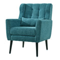 Modern Accent Chair Upholstered Foam Filled Living Room Chairs Comfy Reading Chair Mid Century Modern Chair With Chenille Fabric Lounge Arm Chairs Armchair For Living Room Bedroom Teal Teal Light Brown Primary Living Space Modern Rubberwood Foam Chenille