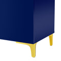 Glossy Finish Light Luxury Storage Cabinet, Adjustable, Suitable For Living Room, Study, Hallway. Navy Blue Mdf