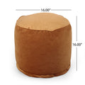 Shimon Cylinder Pouf, Apricot Apricot Pu Velvet