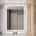 LED Bathroom Mirror, 36x48 inch Bathroom Vanity white-aluminium