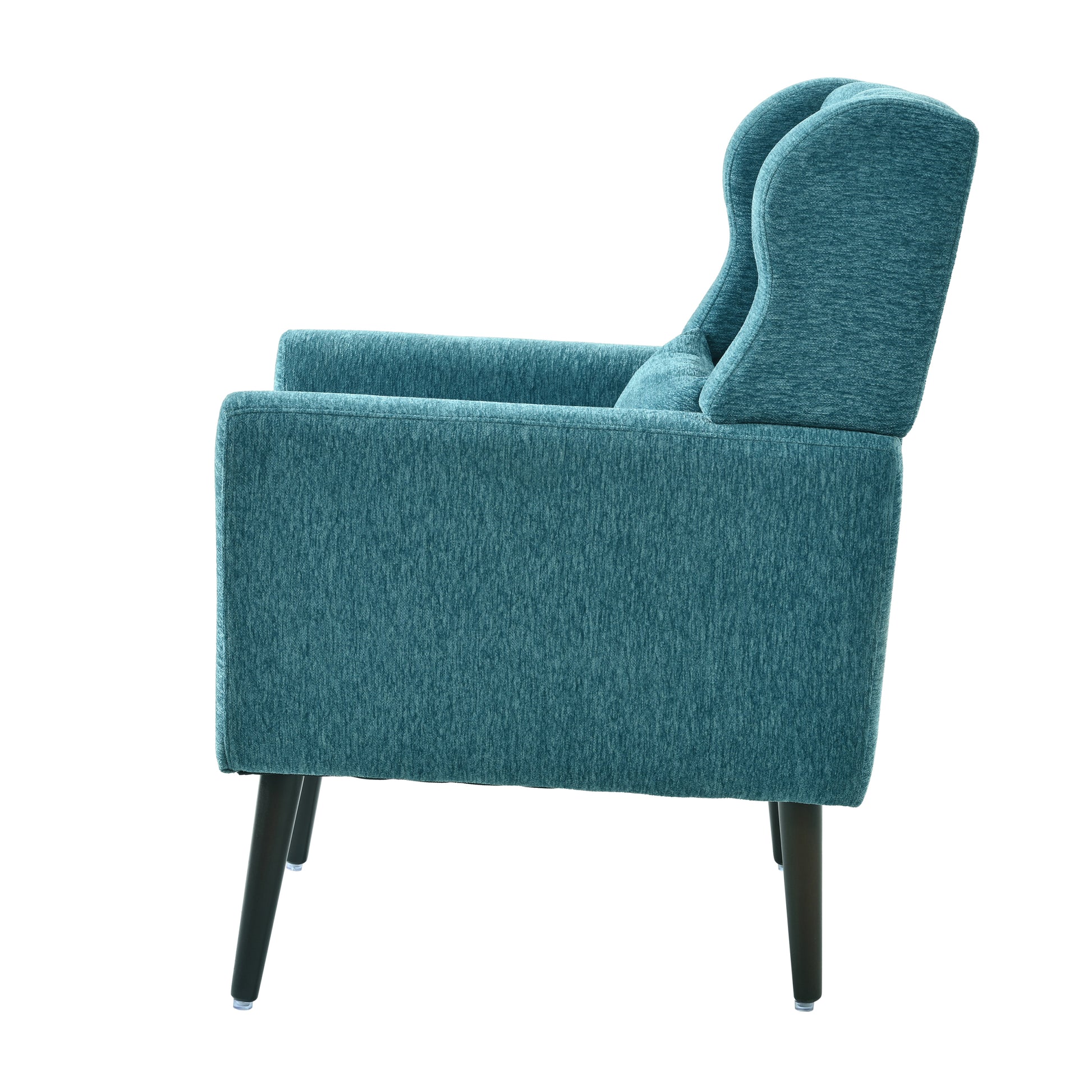 Modern Accent Chair Upholstered Foam Filled Living Room Chairs Comfy Reading Chair Mid Century Modern Chair With Chenille Fabric Lounge Arm Chairs Armchair For Living Room Bedroom Teal Teal Light Brown Primary Living Space Modern Rubberwood Foam Chenille