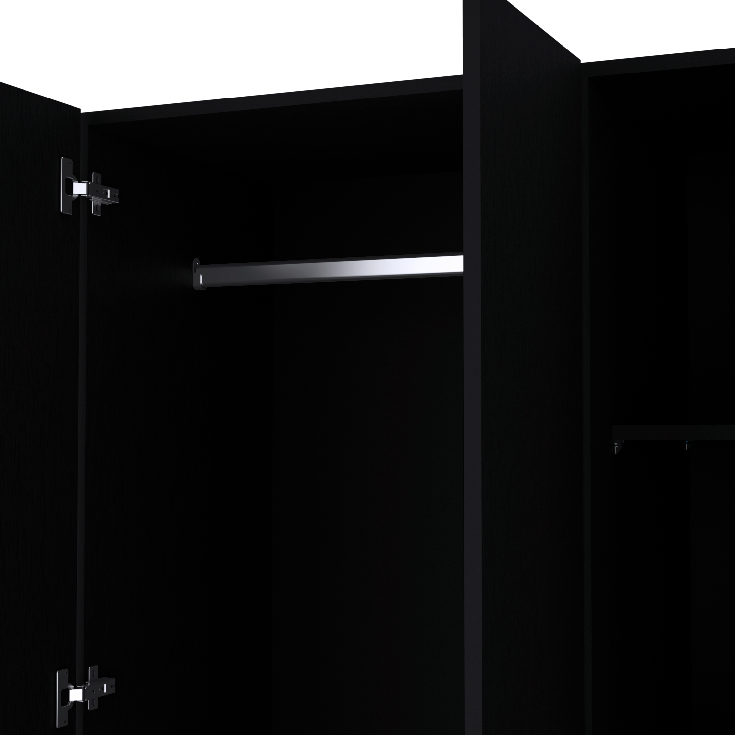 Armoire Haddam, Bedroom, Black Black Particle Board Engineered Wood