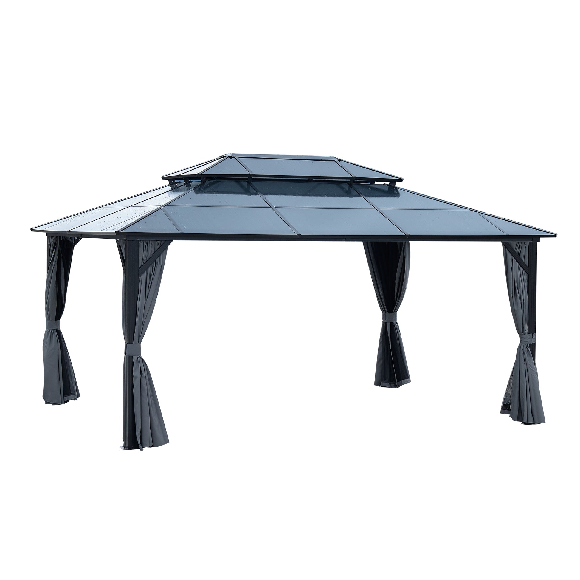 12' x 16' Gazebo Polycarbonate Double Roof Canopy