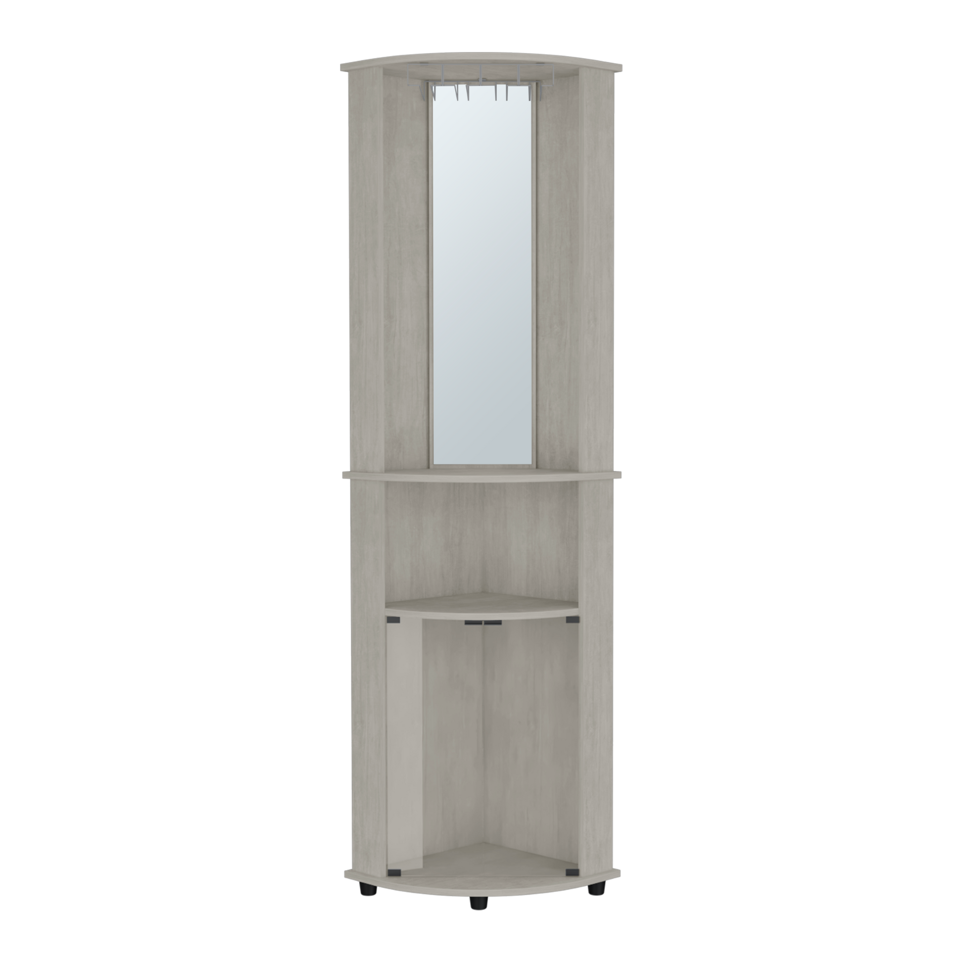 Corner Bar Cabinet Rialto, Living Room, Concrete Gray Grey Particle Board Engineered Wood