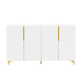 Glossy Finish Light Luxury Storage Cabinet, Adjustable, Suitable For Living Room, Study, Hallway. White Mdf