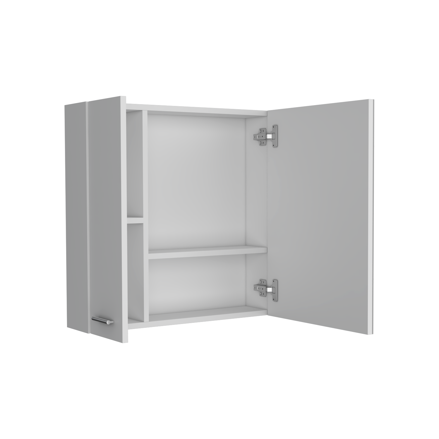 Medicine Cabinet Prague, Four Internal Shelves, Single Door, White Finish White Particle Board