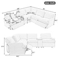 104'' Power Recliner Corner Sofa Home Theater Reclining Sofa Sectional Couches With Storage Box, Cup Holders, Usb Ports And Power Socket For Living Room, Beige Beige Foam Linen 4 Seat