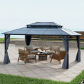 12' x 16' Gazebo Polycarbonate Double Roof Canopy