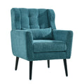 Modern Accent Chair Upholstered Foam Filled Living Room Chairs Comfy Reading Chair Mid Century Modern Chair With Chenille Fabric Lounge Arm Chairs Armchair For Living Room Bedroom Teal Teal Light Brown Primary Living Space Modern Rubberwood Foam Chenille