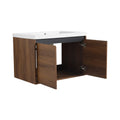 Brown 30 Inch Bathroom Vanity With Resin Countertop Sink, 2 Doors Bathroom Cabinet Set Brown Bathroom American Design Engineered Wood