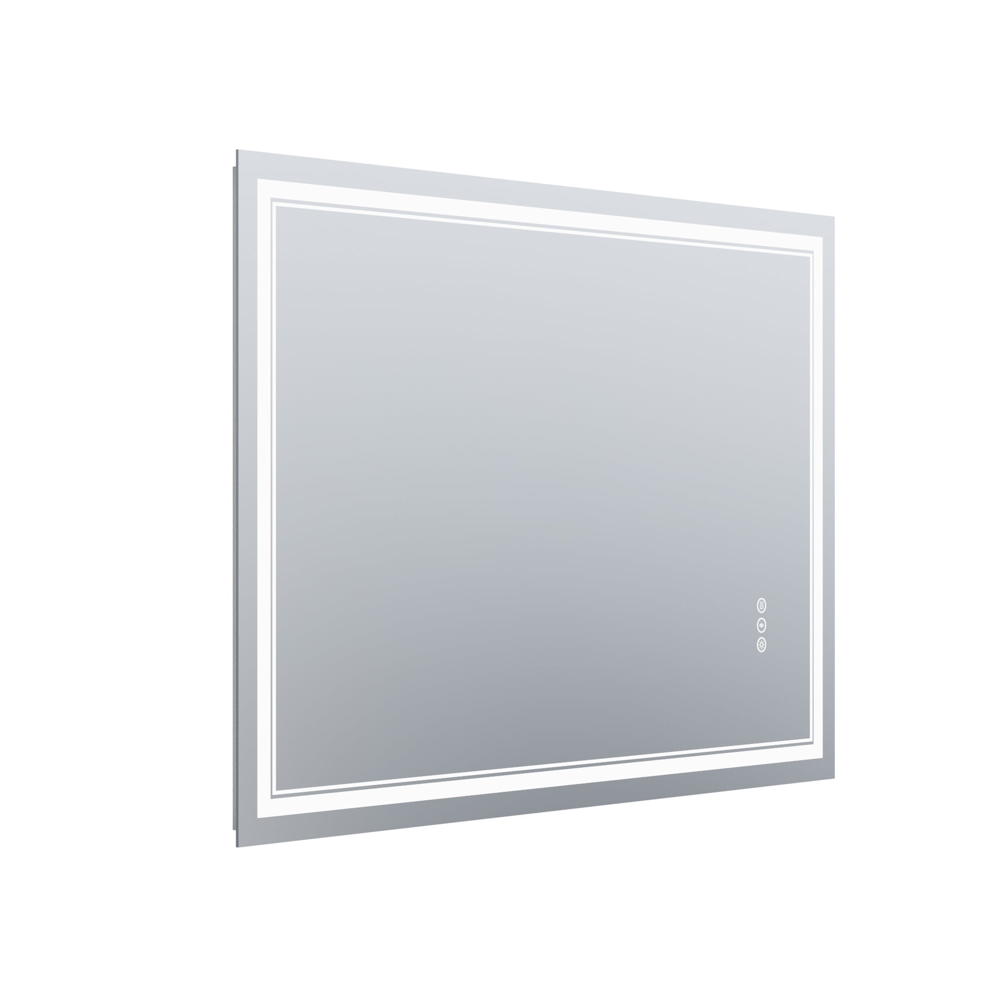 LED Bathroom Mirror, 32x48 inch Bathroom Vanity white-aluminium