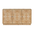 Wood Pattern Storage Cabinet With 3 Doors, Suitable For Hallway, Entryway And Living Rooms. Burly Wood Mdf