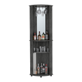 Corner Bar Cabinet Rialto, Living Room, Smokey Oak Gray Particle Board Engineered Wood