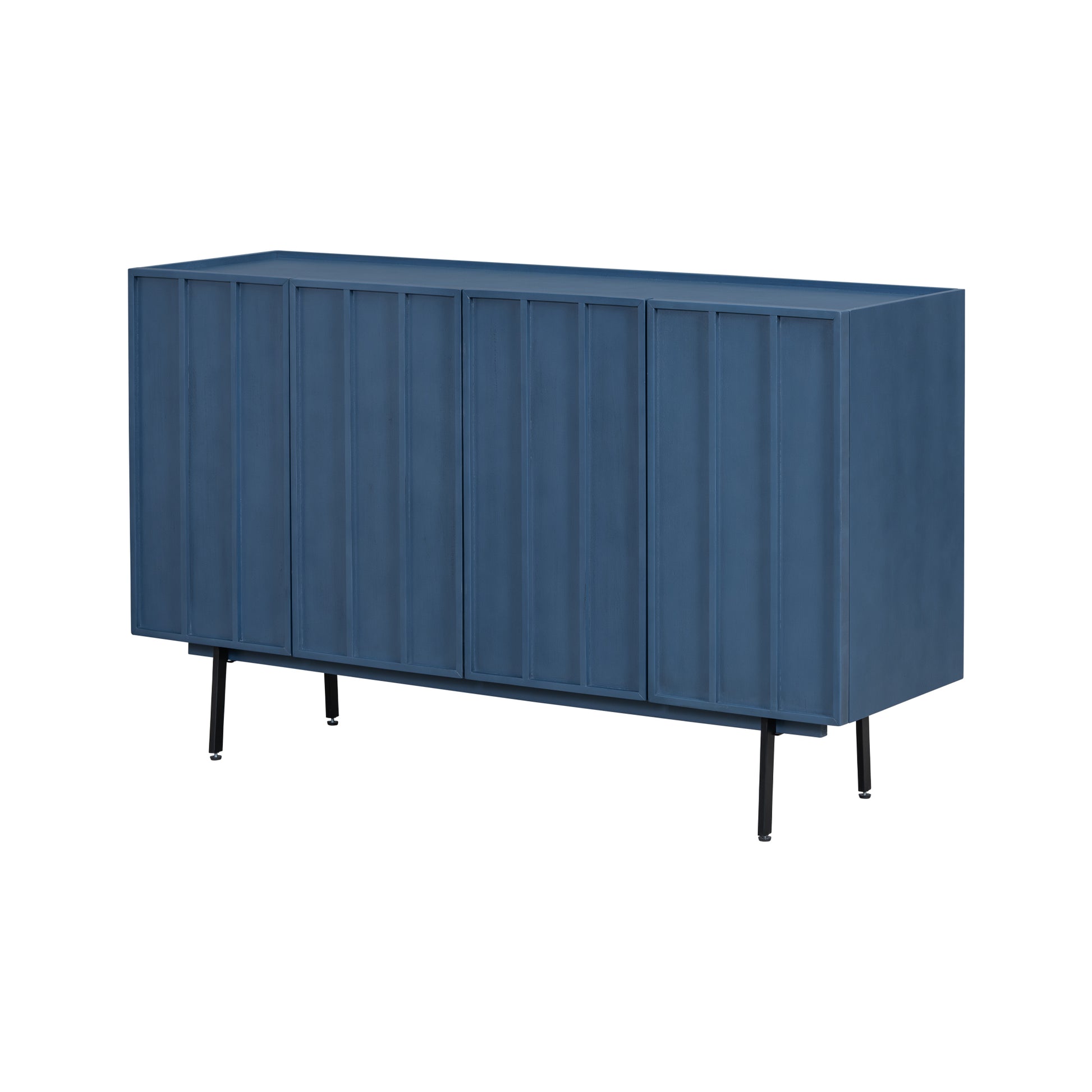 Modern Cabinet With 4 Doors, Suitable For Living Rooms, Entrance And Study Rooms. Navy Blue Mdf