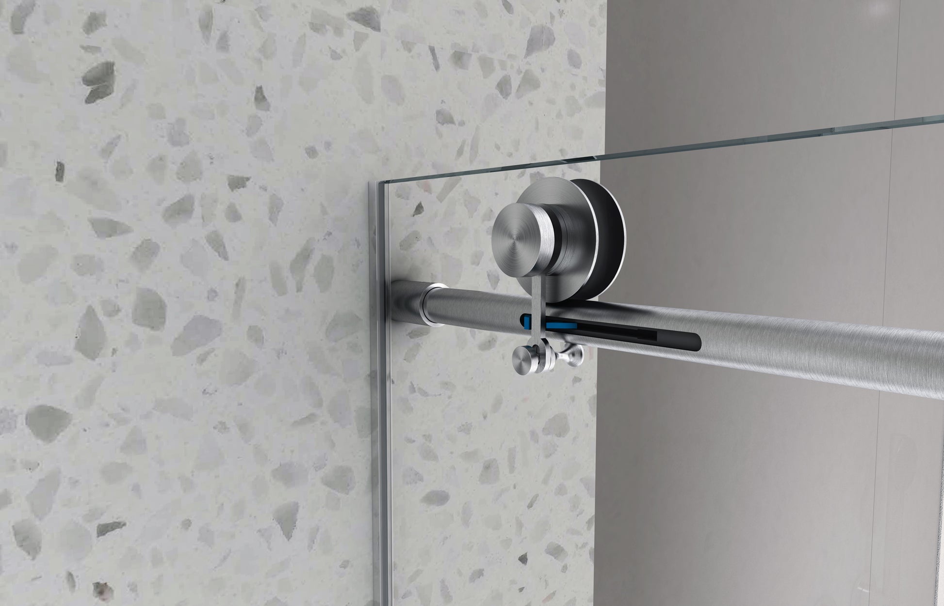 4876 Chrome Frameless One Fixed And One Shifted Shower Door, 70Mm 304 Stainless Steel Large Pulleys With Adjustable Soft Closing Function,With Nano Easy Cleaning And Stick Explosion Proof Menbrance Chrome Bathroom American Design,Minimalist Glass Metal