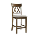 Light Oak Finish Counter Height Chairs Set of 2 Padded light oak-dining room-cross back-wood