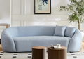 3 Seater Sofa Modern Combination Half Moon Casual Teddy Wool Sofa Curved Sofa, Blue Sky Blue Primary Living Space Medium Soft Delicate Duty Fabric 3 Seat