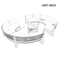 6 Person Outdoor Seating Group With Cushions And A Coffee Table Gray Acacia Wood