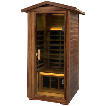 Red Cedar Single Outdoor Sauna Outdoor Indoor