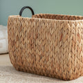 Rectangular Multi Purpose Water Hyacinth Woven Wicker Baskets With Handles 16