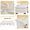 U Shaped Profile Sofa, Including Two Single Seats And Two Chaise, Modular Sofa, Chenille Sofa,White White Foam Polyester 4 Seat