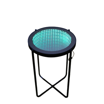 Led Round End Table Black Round Round Iron