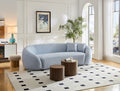 3 Seater Sofa Modern Combination Half Moon Casual Teddy Wool Sofa Curved Sofa, Blue Sky Blue Primary Living Space Medium Soft Delicate Duty Fabric 3 Seat