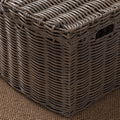 Joseph Rectangular Curve Resin Woven Wicker Trunk With Handles 24