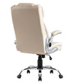 Swivel Office Room Chair Executive Desk Chair Velvet Metal Beige Office Foam Antique,Modern Handle Office Chairs Solid Back Foam Adjustable Height Pu Leather