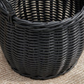 Lucius Round Resin Woven Wicker Basket With Handles 13