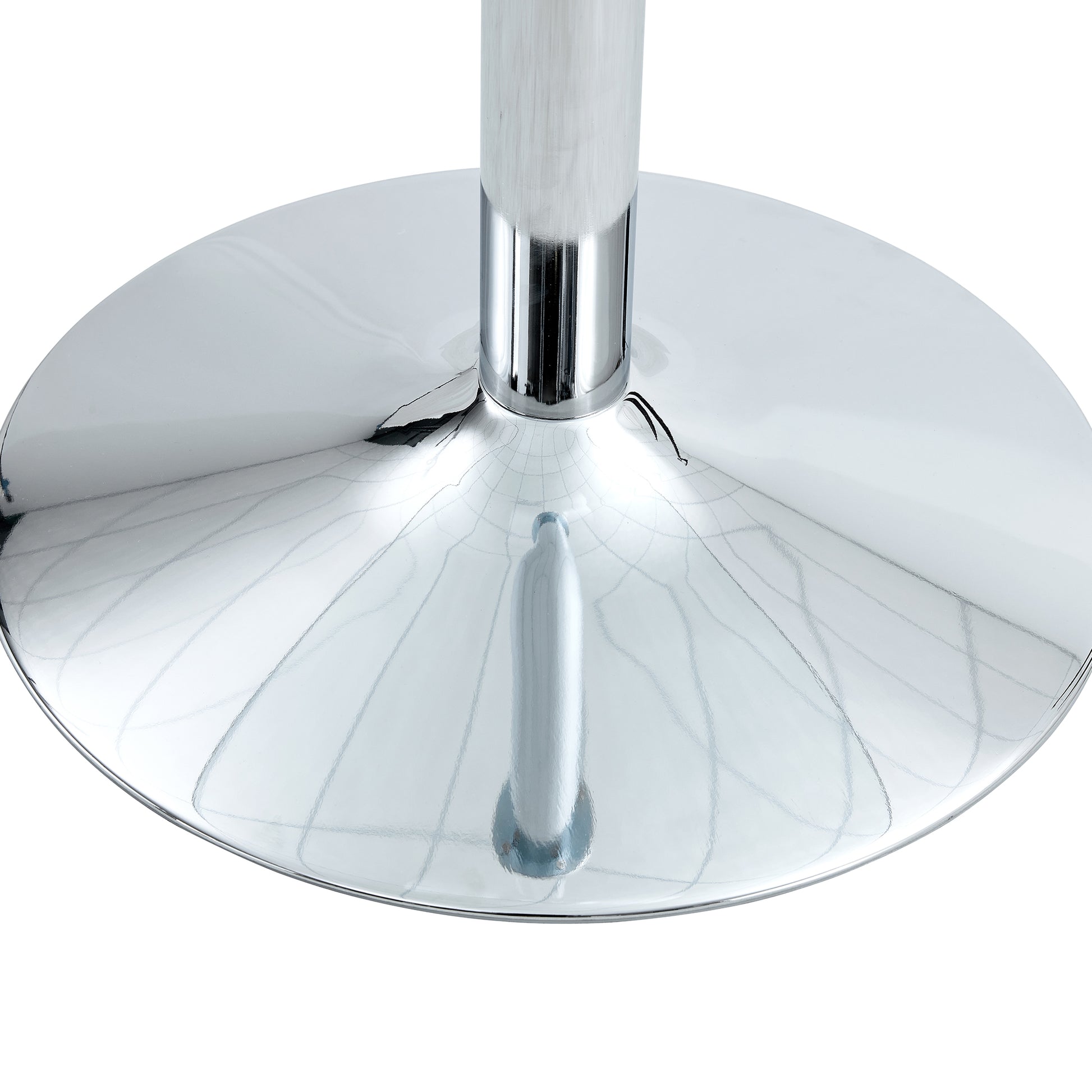 A Glass Tabletop With A Diameter Of 35 Inches And A Modern Minimalist Circular Dining Table With Electroplated Silver Metal Legs. Suitable For Restaurants, Living Rooms, And Conference Rooms.Dt 1166 Transparent Glass