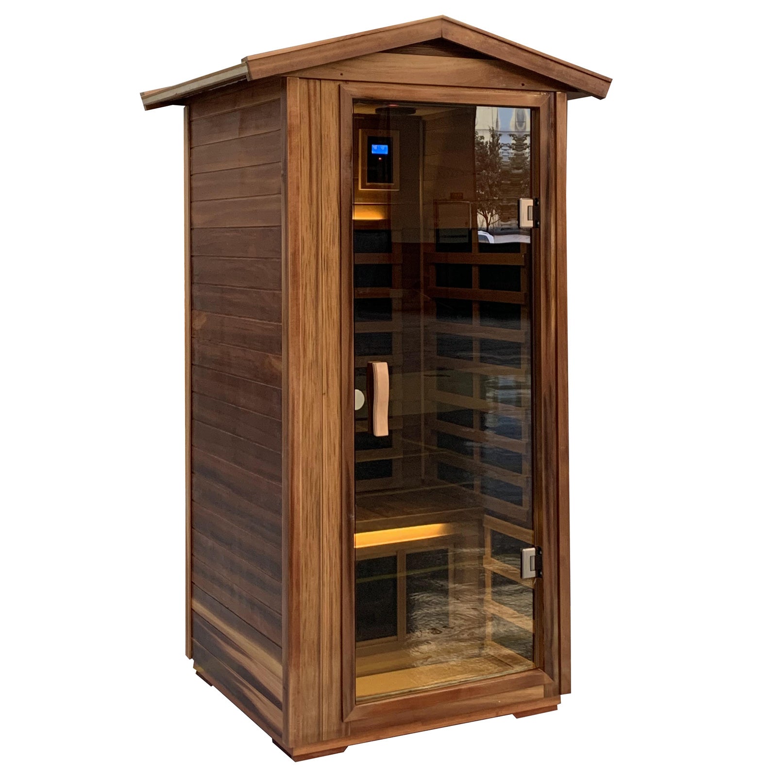 Red Cedar Single Outdoor Sauna Outdoor Indoor Wooden Sauna Room Natural Wood Solid Wood