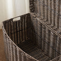 Joseph Rectangular Curve Resin Woven Wicker Trunk With Handles 24