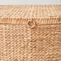 Rectangular Curve Water Hyacinth Woven Wicker Trunk With Handles 26