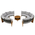 6 Person Outdoor Seating Group With Cushions And A Coffee Table Gray Acacia Wood