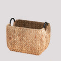 Rectangular Multi Purpose Water Hyacinth Woven Wicker Baskets With Handles 16