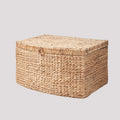 Rectangular Curve Water Hyacinth Woven Wicker Trunk With Handles 26