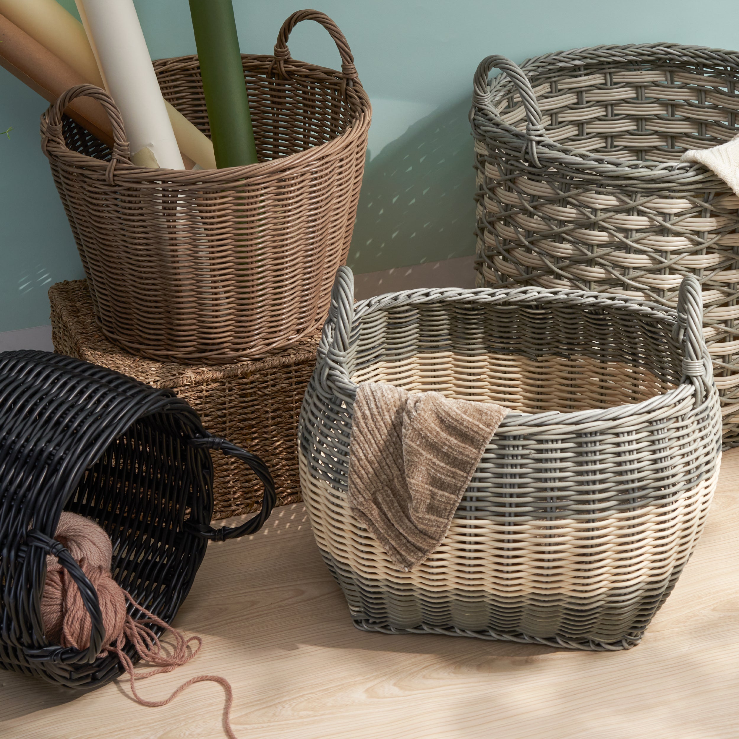 Oval Wicker Basket popular Decor (4)