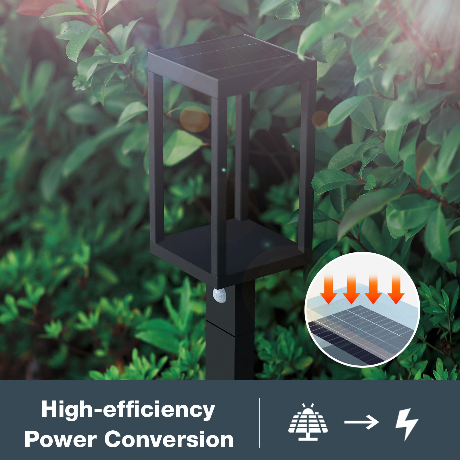 Solar Outdoor Light Pathway Dusk To Dawn Garden Lighting Black Metal