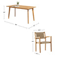 Mauricio 5 Piece Acacia Wood Dining Set With Stacking Chair Natural & Light Brown Acacia Wood