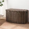 Joseph Rectangular Curve Resin Woven Wicker Trunk With Handles 24