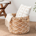 Round Water Hyacinth Woven Basket With Handles 18