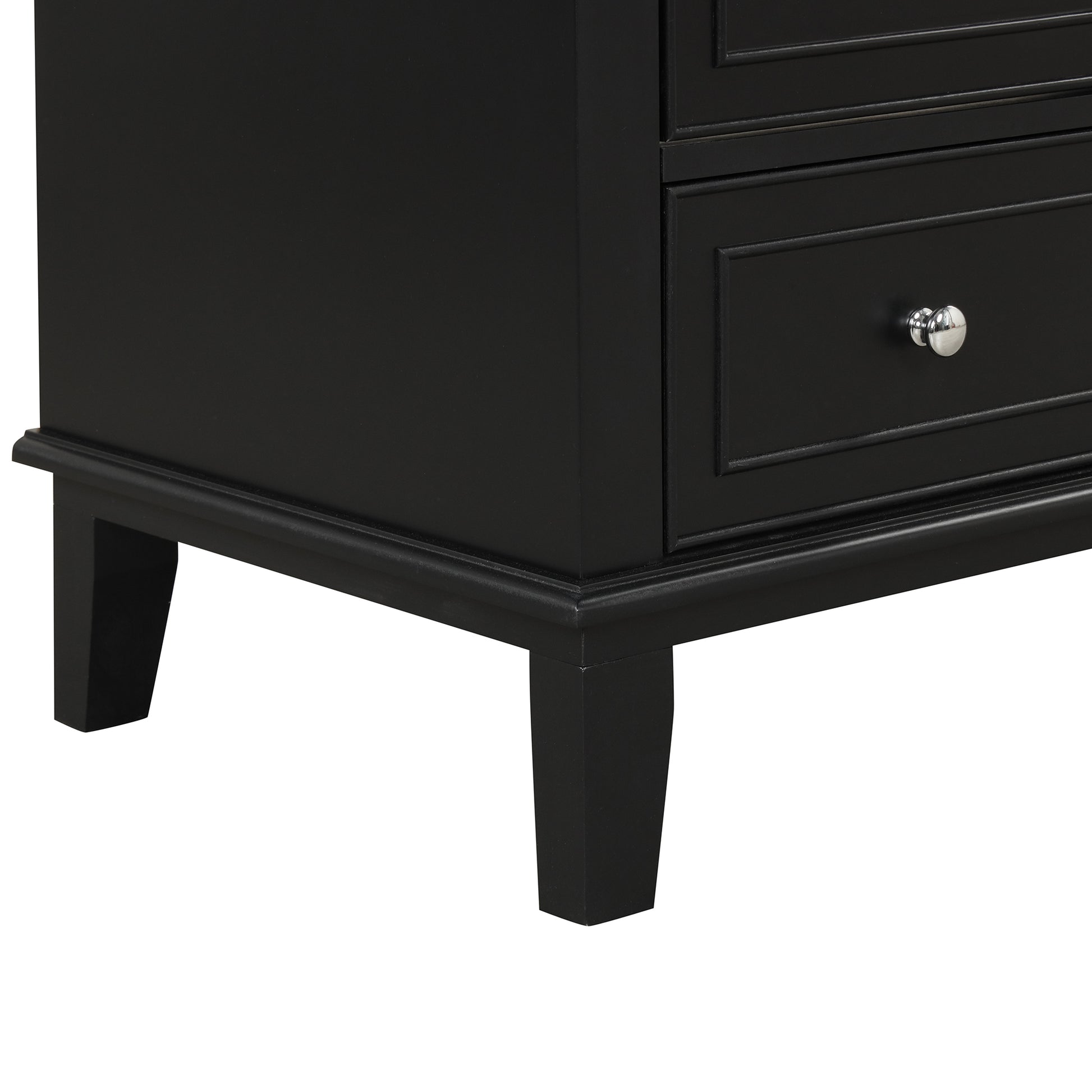 30" Bathroom Vanity With Sink Combo, Multi Functional Bathroom Cabinet With Doors And Drawer, Solid Wood And Mdf Board, Black Black Solid Wood Mdf